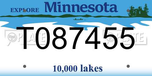 T087455 Minnesota License Plate