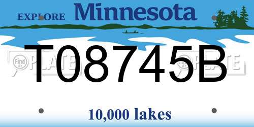 T08745B Minnesota License Plate