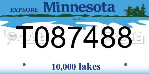 T087488 Minnesota License Plate