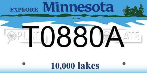 T0880A Minnesota License Plate
