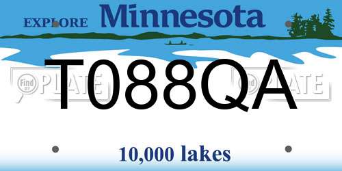 T088QA Minnesota License Plate