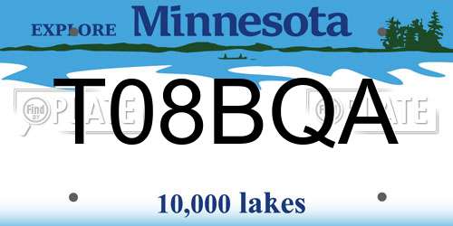 T08BQA Minnesota License Plate