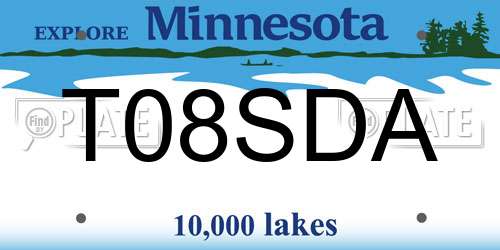 T08SDA Minnesota License Plate