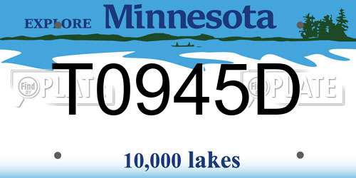 T0945D Minnesota License Plate