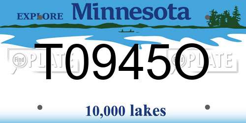 T0945O Minnesota License Plate