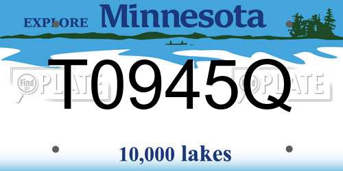 T0945Q Minnesota License Plate