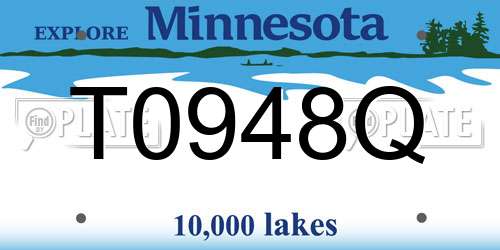 T0948Q Minnesota License Plate