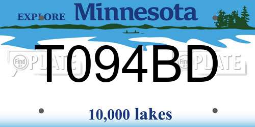 T094BD Minnesota License Plate