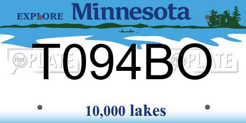 T094BO Minnesota License Plate