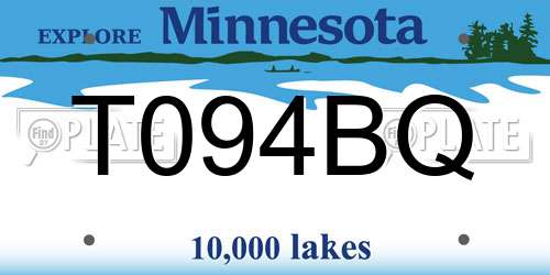 T094BQ Minnesota License Plate