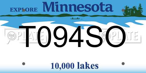 T094SO Minnesota License Plate