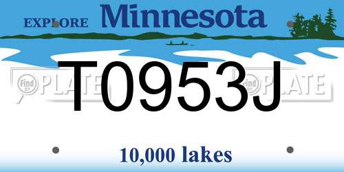 T0953J Minnesota License Plate