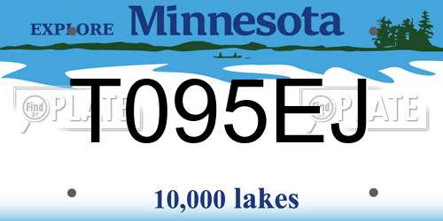 T095EJ Minnesota License Plate