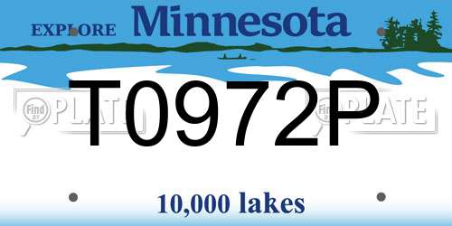T0972P Minnesota License Plate