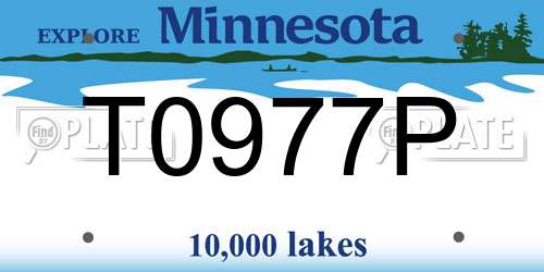 T0977P Minnesota License Plate