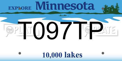 T097TP Minnesota License Plate