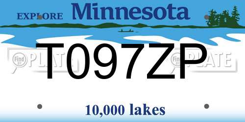 T097ZP Minnesota License Plate