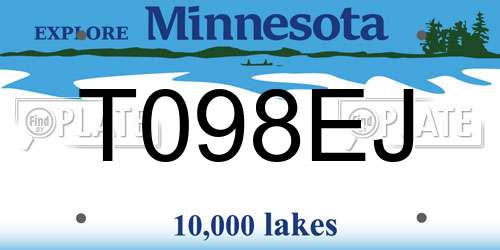 T098EJ Minnesota License Plate