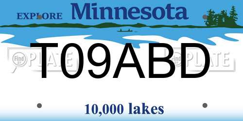 T09ABD Minnesota License Plate