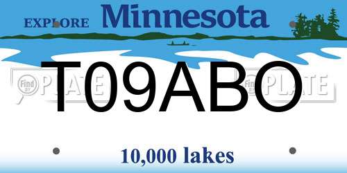 T09ABO Minnesota License Plate
