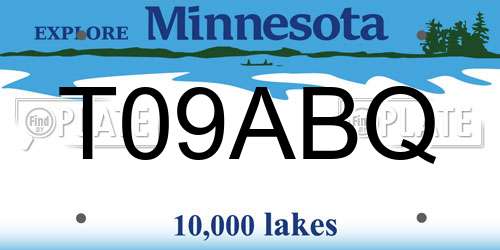 T09ABQ Minnesota License Plate