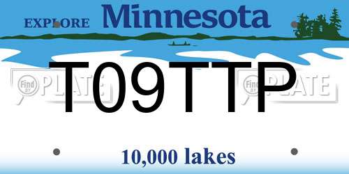 T09TTP Minnesota License Plate