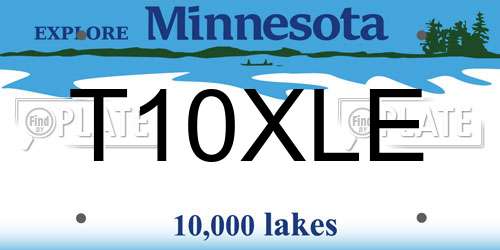 T10XLE Minnesota License Plate