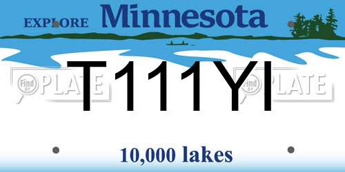 T111YI Minnesota License Plate