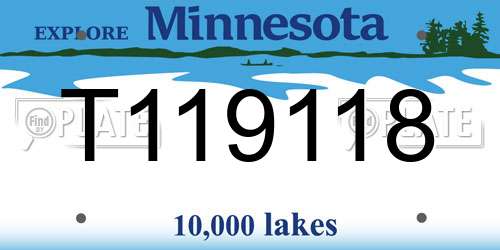 T119118 Minnesota License Plate