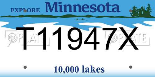 T11947X Minnesota License Plate
