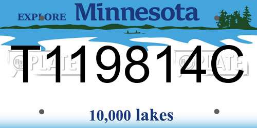 T119814C Minnesota License Plate