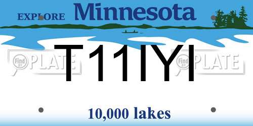 T11IYI Minnesota License Plate