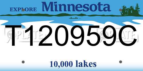 T120959C Minnesota License Plate