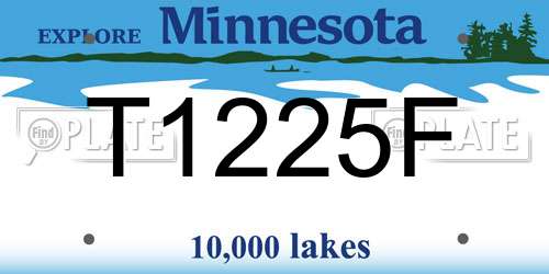 T1225F Minnesota License Plate