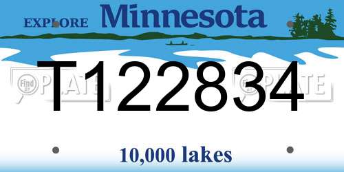 T122834 Minnesota License Plate