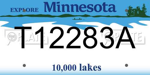 T12283A Minnesota License Plate