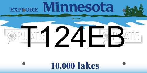 T124EB Minnesota License Plate