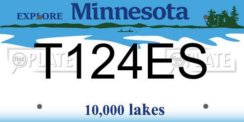 T124ES Minnesota License Plate