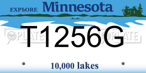 T1256G Minnesota License Plate