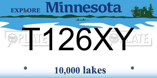 T126XY Minnesota License Plate