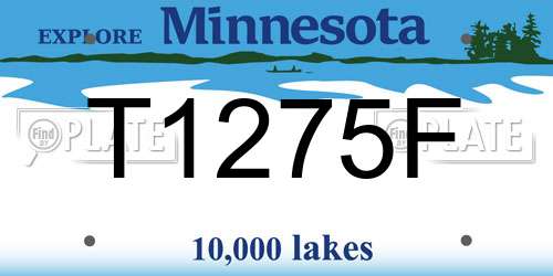 T1275F Minnesota License Plate
