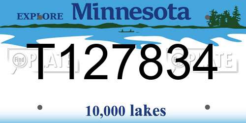 T127834 Minnesota License Plate