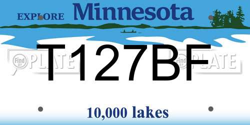 T127BF Minnesota License Plate