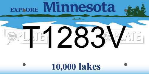 T1283V Minnesota License Plate