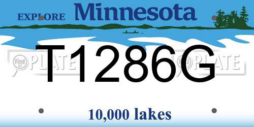 T1286G Minnesota License Plate