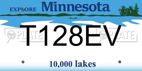 T128EV Minnesota License Plate