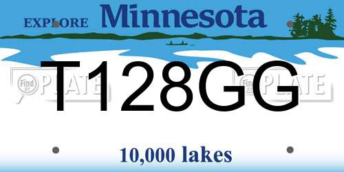 T128GG Minnesota License Plate