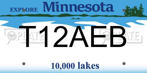 T12AEB Minnesota License Plate