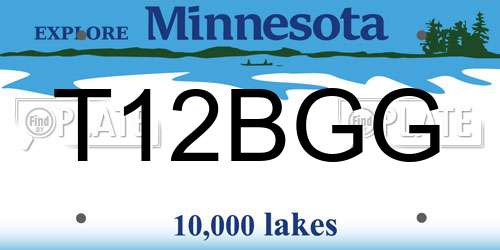 T12BGG Minnesota License Plate