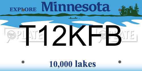 T12KFB Minnesota License Plate